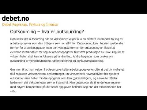 Video: Hva Er Outsourcing