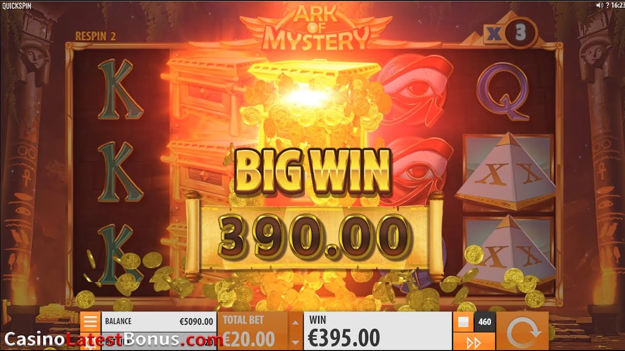 ARK OF MYSTERY from Quickspin (RESPINS, BONUSES, BIGWIN, MEGAWIN, SUPERBIGWIN)