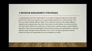 Pricing Strategy, Revenue Management Strategies HMPE4 (Group2)