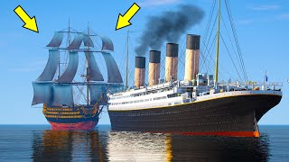 Titanic Was Robbed By Pirate Ship In GTA 5 (HMS Victory And RMS Titanic Ships Met Each Other)