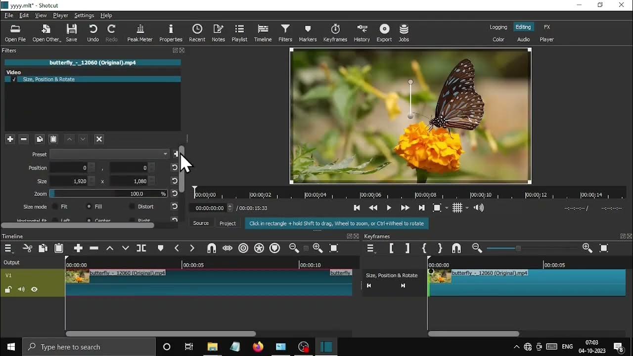video zoom filter in shotcut video editor YouTube