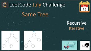 same tree | same tree leetcode | leetcode 100 | recursive | iterative