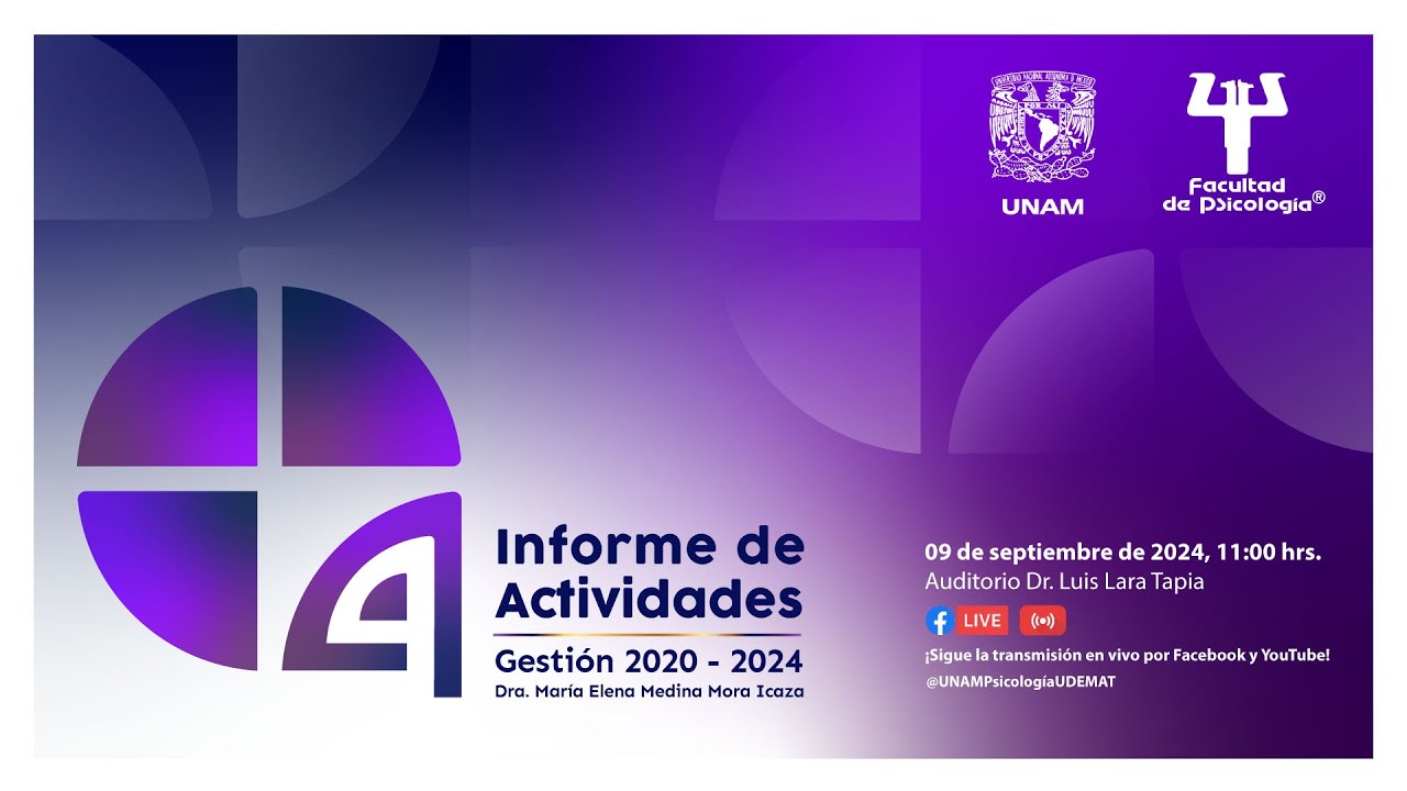 Cuarto Informe de Actividades de la Facultad de Psicología | Dra. María Elena Medina Mora Icaza