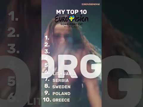 MY TOP 10 OF THE EUROVISION SONG CONTEST 2024! #eurovision2024 #eurovision #top  #new #viral