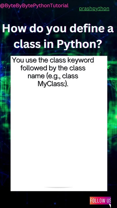 How do you define a class in Python?#Python #Classes#syntax#example ...