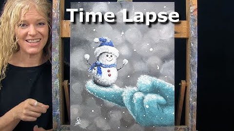 Leer hoe je kunt tekenen en schilderen met acrylverf LEUKSTE SNEEUWMAN #3 Beginnershandleiding vo...