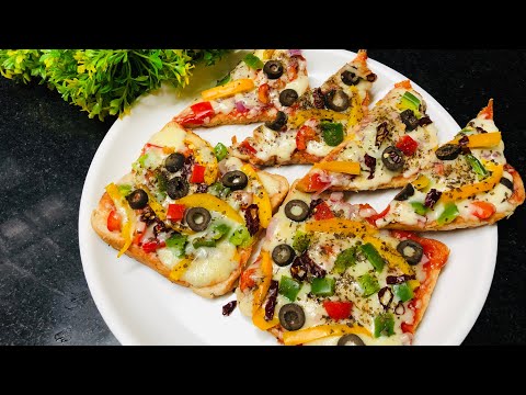 2-minute-bread-pizza-|-bread-pizza-on-tawa-|-quick-and-easy-bread-pizza-recipe