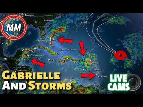Gabrielle Fighting | Heavy Rain and Flooding Today | Now with LIVE Caribbean Cameras