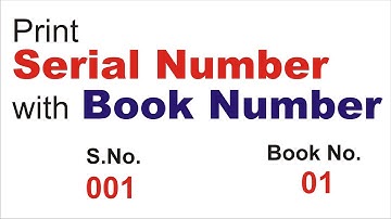 Print Serial Number with Book Number by Print Merge command