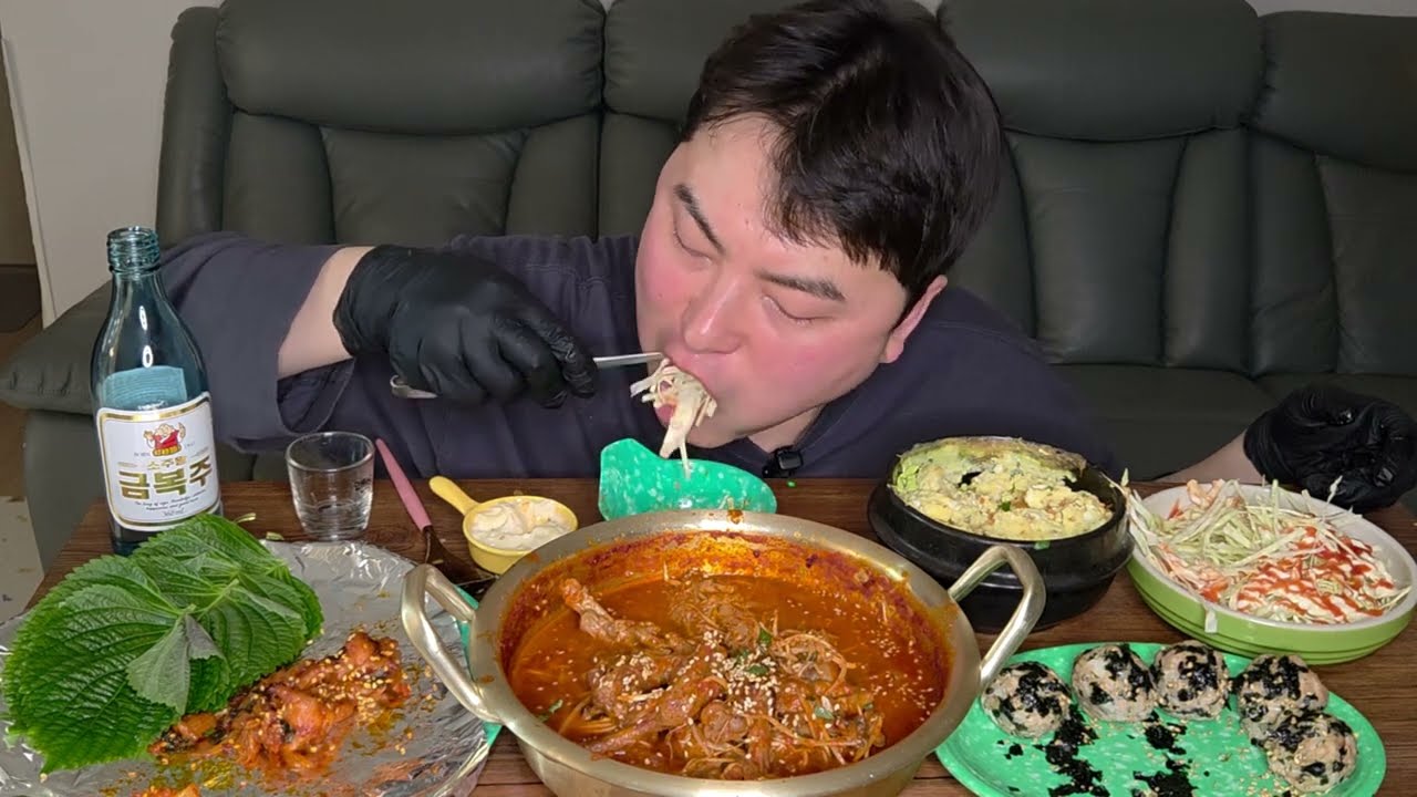 국물닭발, 직화무뼈닭발, 주먹밥 먹방🔥 ASMR  &  맥주 원샷 도전