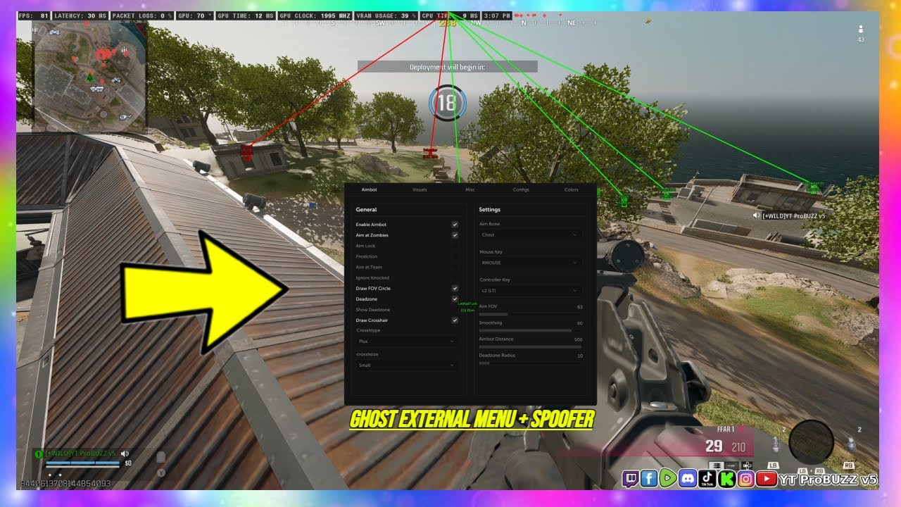 GHOST EXTRNAL MENU + SPOOFER FOR BACK OPS 6   WARZONE   ZOBBIES