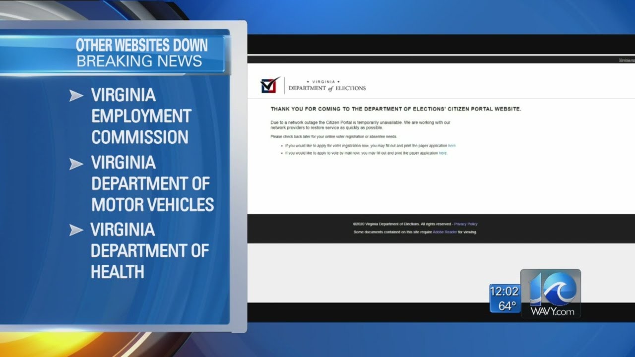 Virginia state voter registration website down on same day as