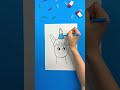 Easy Unicorn Drawing Trick ✋🦄 #shorts #art
