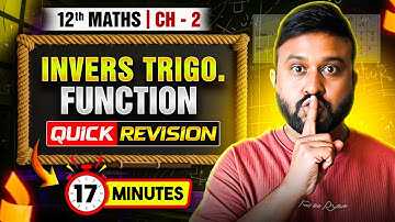 ITF : Inverse Trigonometric  | Class 12 Maths Ch 2 | Full Chapter Revision in 40 Minutes | CBSE 2026