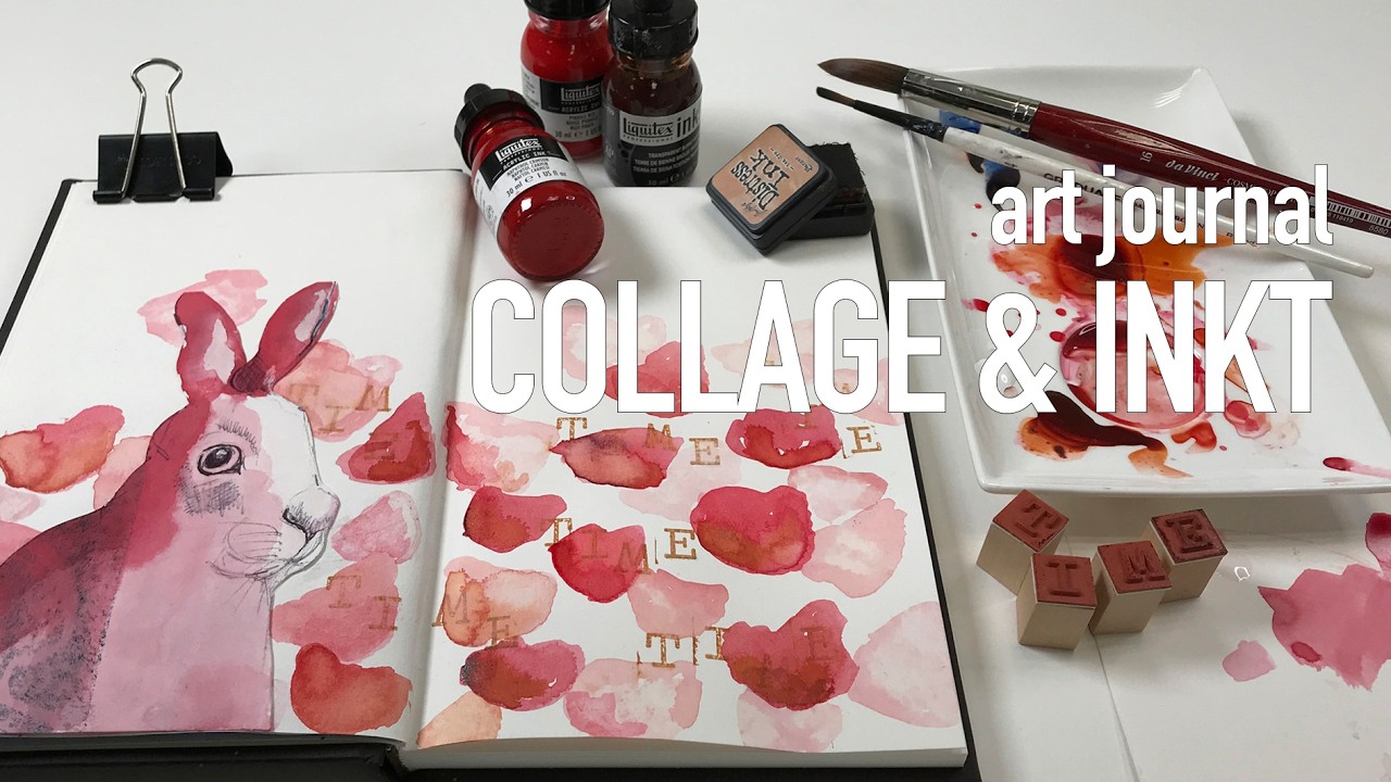 Collage van schetsen & acrylinkt⎪ArtJournal⎪Beika ART