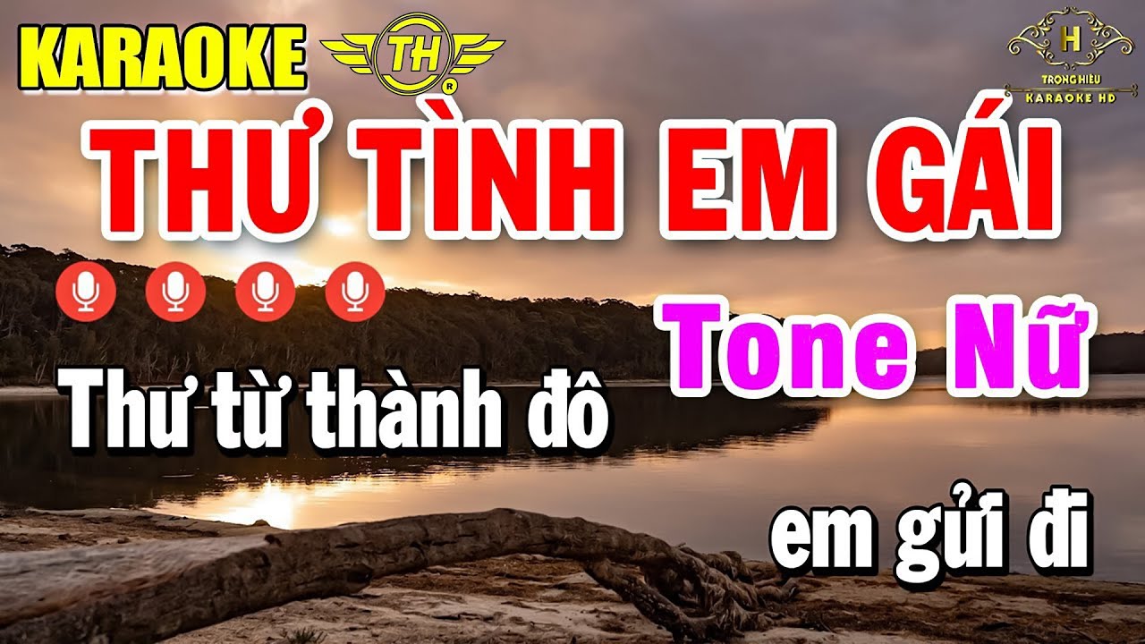 Thư Tình Em Gái Karaoke Tone Nữ ( Dm ) Nhạc Sống 2025 | Trọng Hiếu