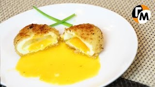 Fried Poached Eggs Recipe (ENG, DEU sub) CRISPY EGGS - Hungry Guy Recipes, #37