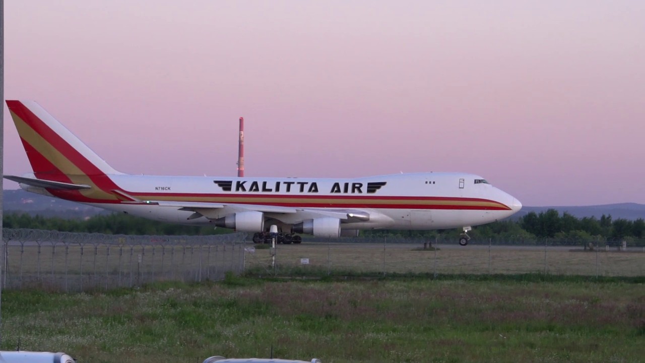 Boeing 747-4B5F Kalitta Air take off from EPRZ Rzeszow Jasionka
