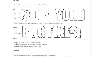 D&D Beyond Bug Fixes | Nerd Immersion