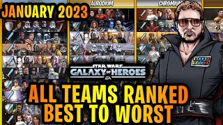 ALL TEAMS RANKED BEST TO WORST IN STAR WARS: GALAXY OF HEROES - JANUARY 2023