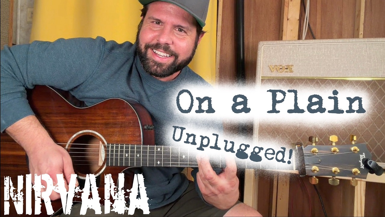 Nirvana UNPLUGGED On A Plain acoustic guitar lesson! - YouTube