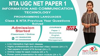ADMISSIONS OPEN-NTA UGC NET PAPER-1 |INFORMATION AND COMMUNICATION TECHNOLOGY |PROGRAMMING LANGUAGES screenshot 3