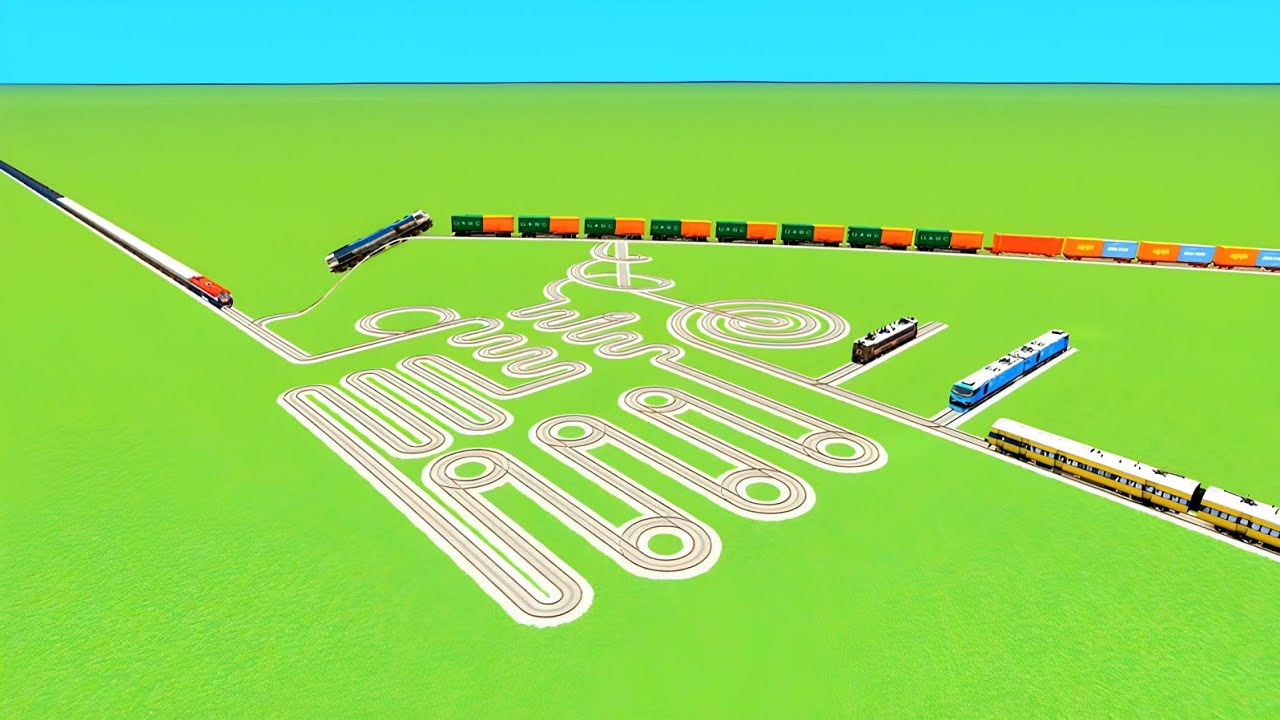 💝TRAIN CROSSIN 360°DEGREE AROUNDED CIRCLE SILDE UTRUN🤡RISKY BUMPY TRACK RAILWORK 