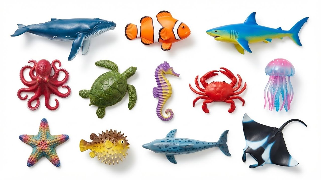 Sea Animals for Kids: Sharks, Jellyfish, Dolphins Adventure | Toddlers Learning Videos