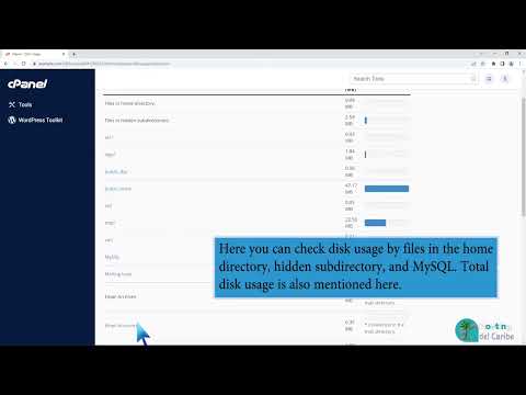 Revisando el uso de disco en cPanel. HostingdelCaribe.net
