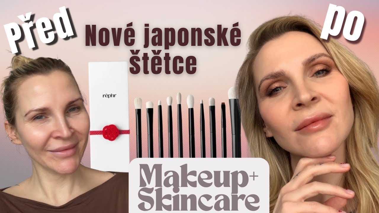 Testuju nové japonské makeup štětce ✨stojí za to? + skincare & bronzy look 💄