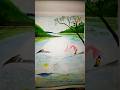 Landscape drawing with birds🦩#youtubeshorts #drawingtutorials #drawinglovermaya #drawing #landscape