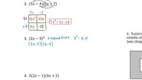 Unit 5, Lesson 2a: Multiplying Polynomials