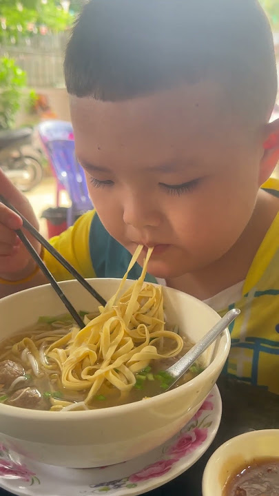 I ate noodle soup in Kandal Province with my family.