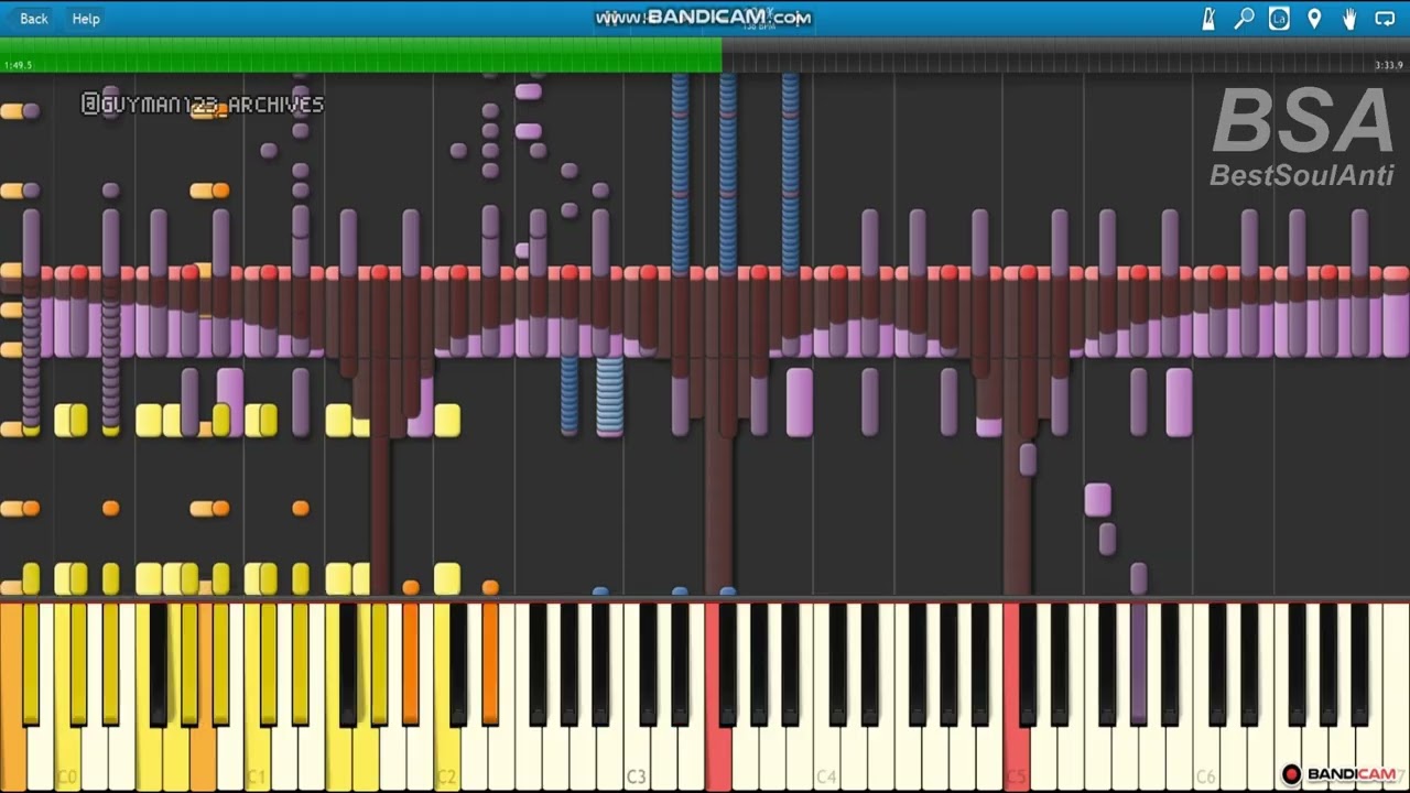 [Black MIDI] Bad Apple!! feat. nomico | 175K Notes (Legit Run on Synthesia 9.0)