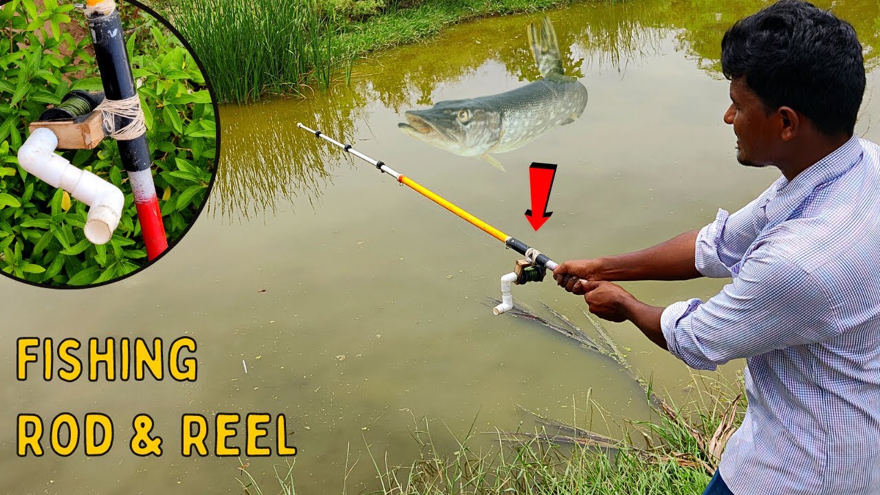 How to Make Fishing Rod and Reel🎣, இப்படியும் மீன் தூண்டில் செய்யலாம்!  🐠