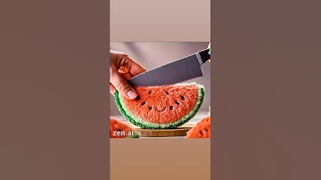 AI Plush Fruit Cutting #asmr  #ai  #watermelon #relaxing  #asmrcutting #satisfying #stressrelief