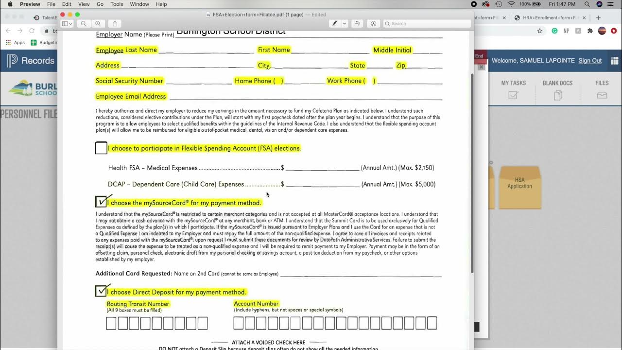 Completing the FSA Enrollment Form YouTube