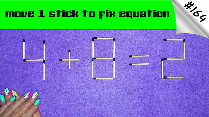 Matchstick puzzle #164 | Match puzzle 4+8=2 with hint and solution.