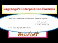 using lagrange's formula express sum of partial fractions