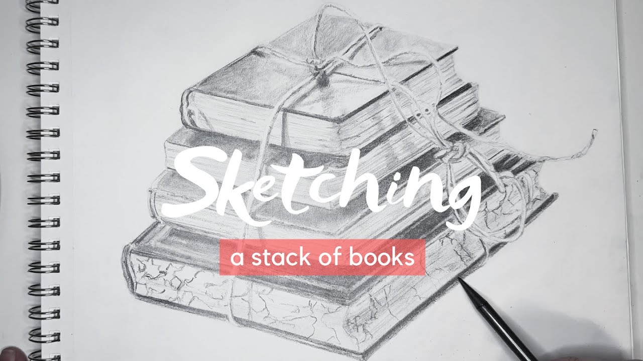 Sketching a Stack of Books - YouTube