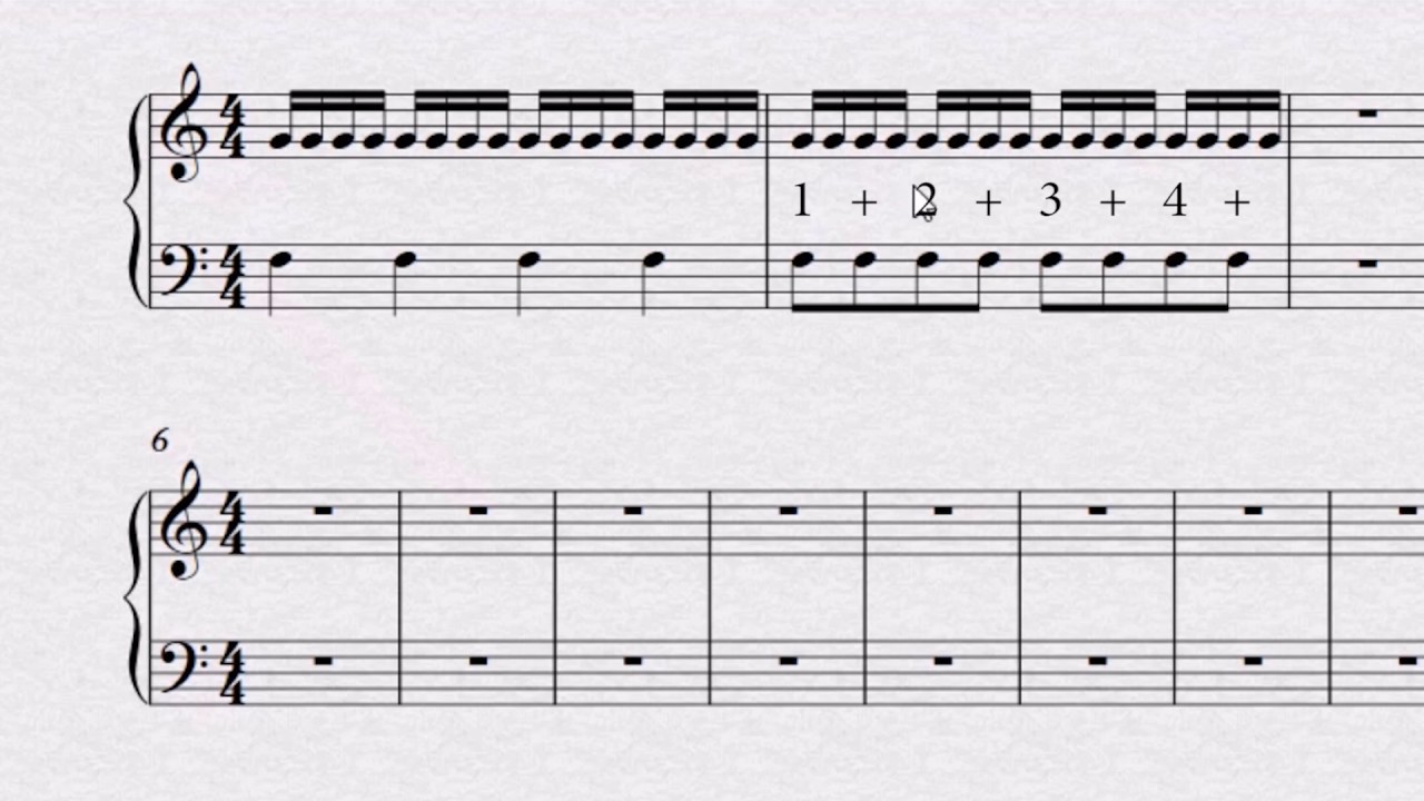 Reading Music - Piano Course For Beginners! Unit 9.2 Sixteenth Notes ...