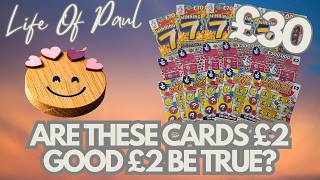30 Mix Of 2 National Lottery Scratch Cards.