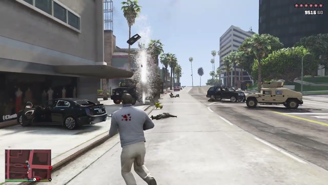 GTA V: Trevor, Ron, Lester Vs Ballas Gangs 10 Star Cop Battle + Escape