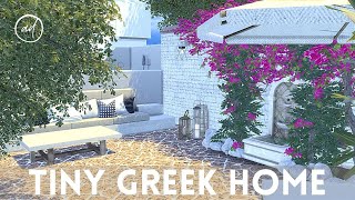 TINY GREEK INSPIRED HOME || Sims 4 || CC SPEED BUILD + CC List