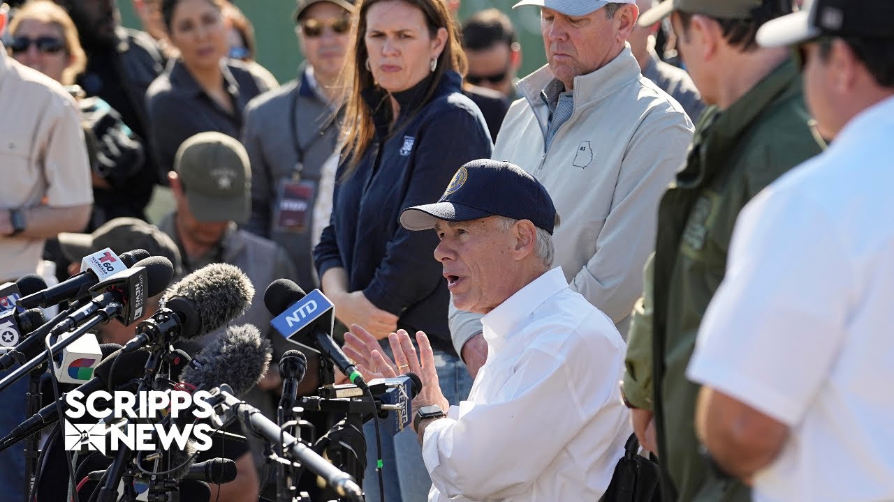 GOP governors gather at Texas border in support of Greg Abbott - YouTube
