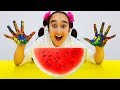 Gamze Play With Paints & Watermellon, Wash Your Hands, For kids video