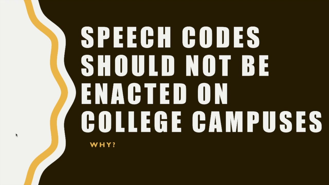 Speech Codes on College Campuses: A Necessity or an Abomination?