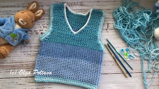 Working on Christmas gifts. Crochet gift # 1: Vest for my baby nephew by Olga Poltava 1,579 views 5 months ago 3 minutes, 29 seconds