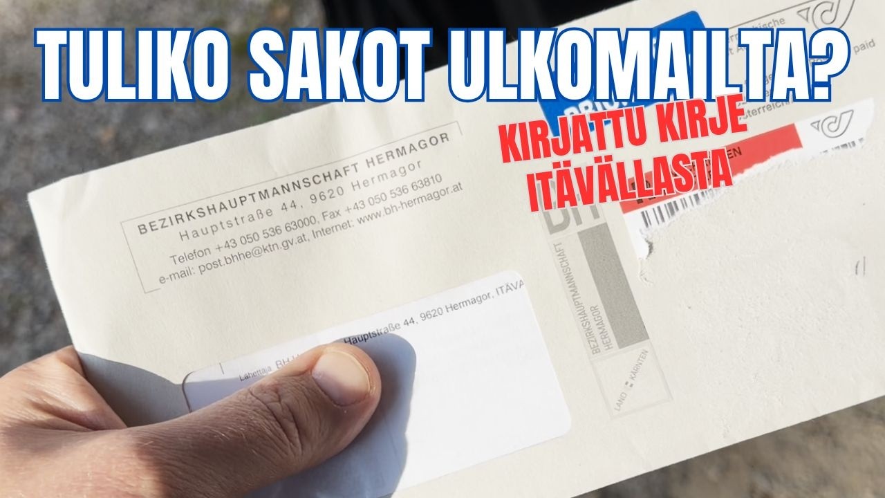 Sain kirjatun kirjeen Itävallasta | Tuliko sakot ulkomailta? |