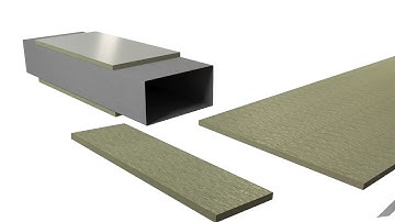 Thermal insulation of rectangular duct with PAROC Hvac Slab AluCoat